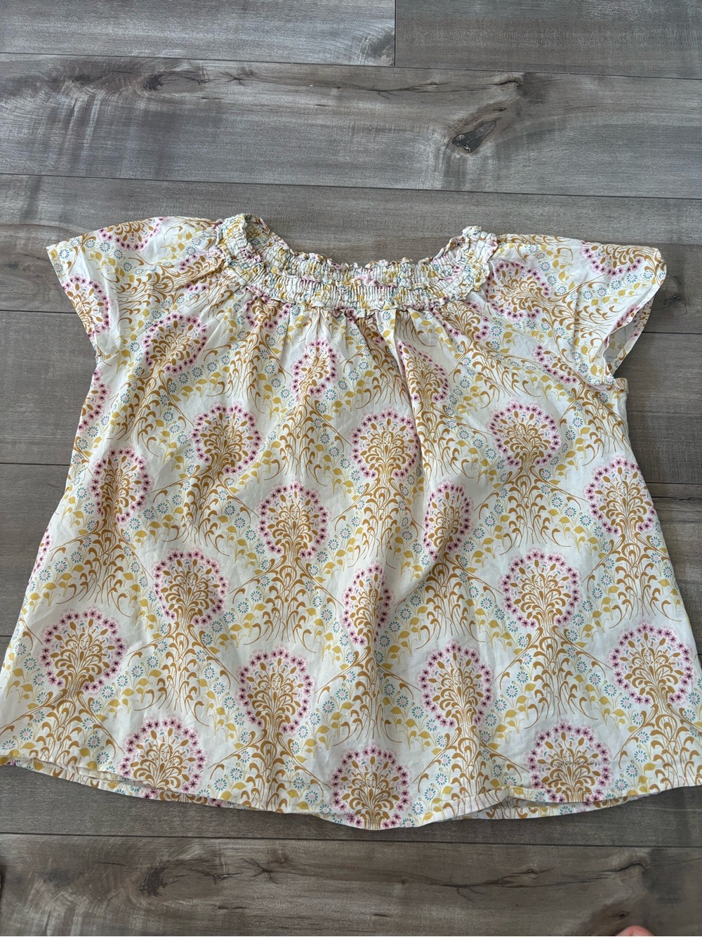 Bonpoint Cream Top with Floral Motif